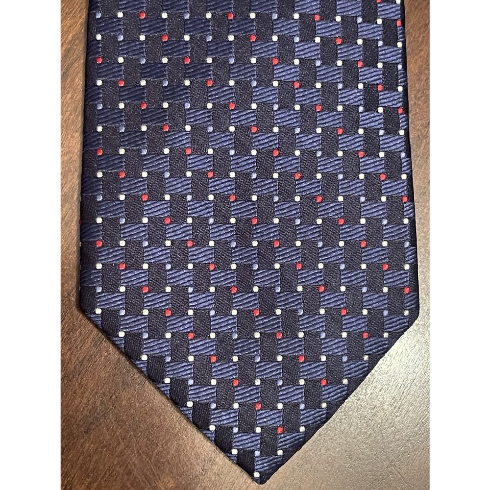 Perry Ellis Portfolio Blue Red 100% Silk Men’s Neck Tie Made In China